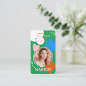 Retro boho make-up schoonheidsvormen foto qr code visitekaartje (Staand voorkant)