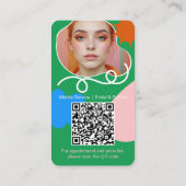 Retro boho make-up schoonheidsvormen foto qr code visitekaartje (Achterkant)