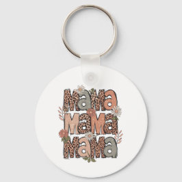 Retro Boho "Mama" Floral Sleutelhanger