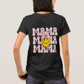 Retro Boho Mama, Schattig Glimlach Gelukkig Gezich T-shirt (Achterkant)