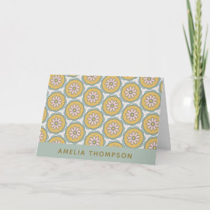 Retro Boho Mandala Bloem Patroon Gepersonaliseerd Kaart