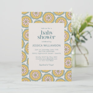 Retro Boho Mandala Floral Pastel Baby shower Kaart