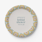 Retro Boho Mandala Floral Pastel Vrijgezellenfeest Papieren Bordje (Voorkant)