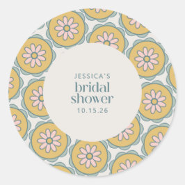 Retro Boho Mandala Floral Pastel Vrijgezellenfeest Ronde Sticker