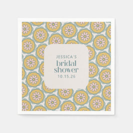 Retro Boho Mandala Floral Pastel Vrijgezellenfeest Servet