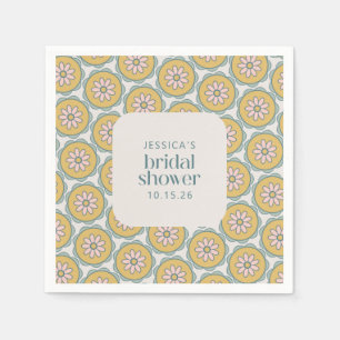 Retro Boho Mandala Floral Pastel Vrijgezellenfeest Servet