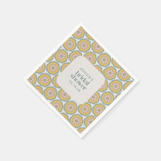 Retro Boho Mandala Floral Pastel Vrijgezellenfeest Servet (Hoek)