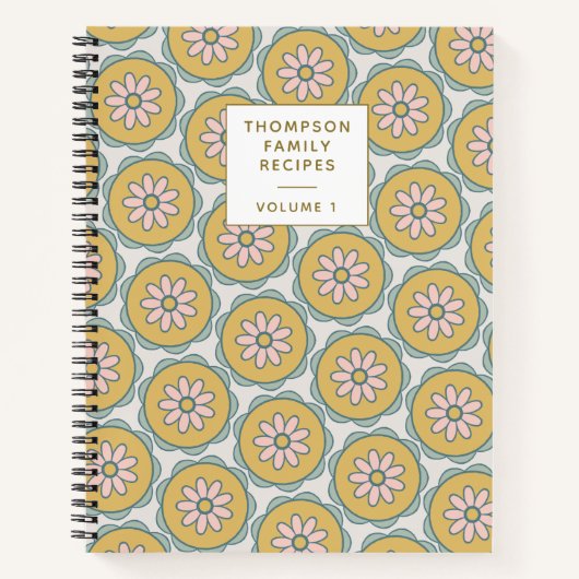 Retro Boho Mandala Floral Speciaal Recipe Notitieboek (Voorkant)