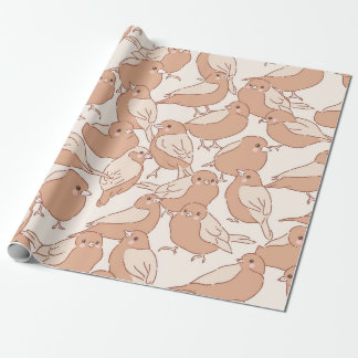 Retro Boho Met de Hand Getekend Minimalistisch Vog Cadeaupapier