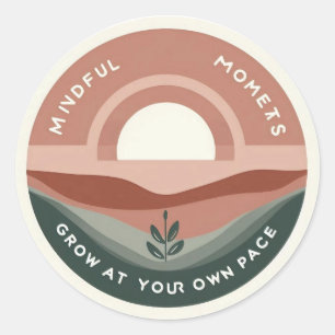 Retro Boho Mindful Moments Sticker - Groei In Je E