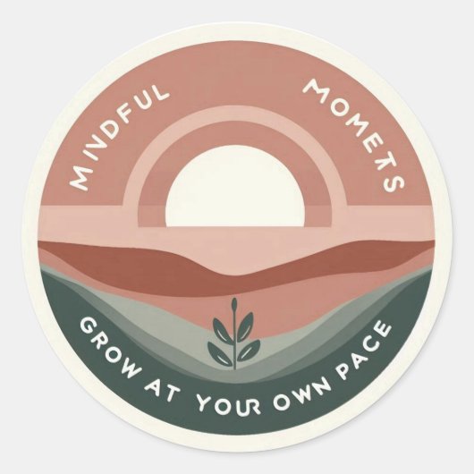 Retro Boho Mindful Moments Sticker - Groei In Je E (Voorkant)
