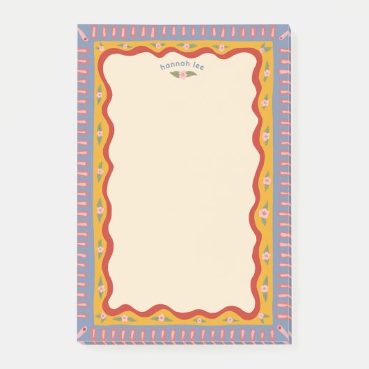 Retro Boho Mooie Aangepaste NAAM Taken Winkel Lijs Post-it® Notes (Voorkant)