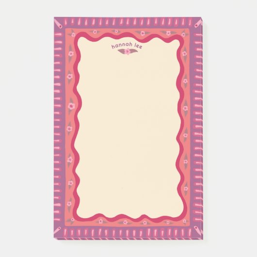 Retro Boho Mooie Aangepaste NAAM Takenlijst Boodsc Post-it® Notes (Voorkant)