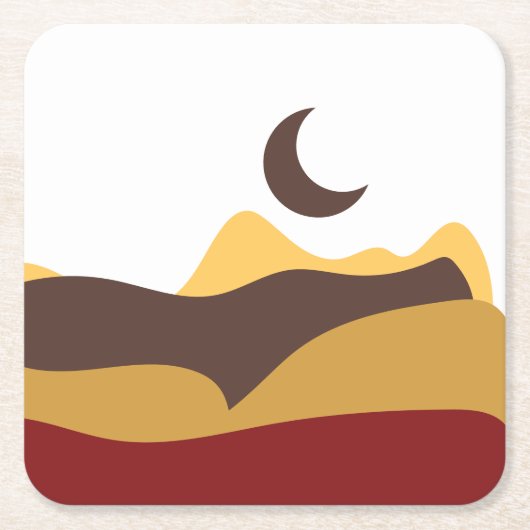 Retro Boho Moon Kartonnen Onderzetters (Voorkant)