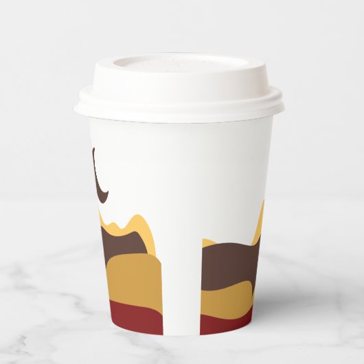 Retro Boho Moon Papieren Bekers (Links)