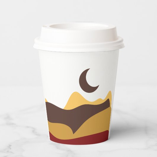 Retro Boho Moon Papieren Bekers (Achterkant)