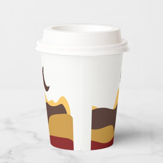 Retro Boho Moon Papieren Bekers (Rechts)