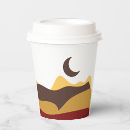 Retro Boho Moon Papieren Bekers