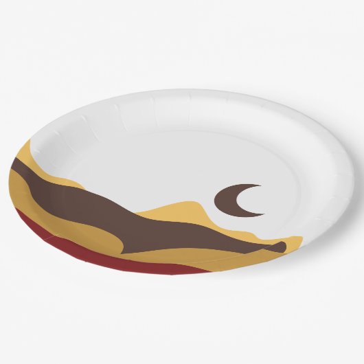 Retro Boho Moon Papieren Bordje (Gekanteld)