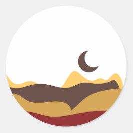 Retro Boho Moon Ronde Sticker