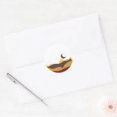 Retro Boho Moon Ronde Sticker (Envelop)