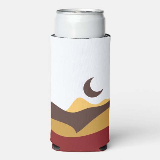 Retro Boho Moon Seltzer Blikjeskoeler (Seltzer Voorkant)