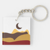 Retro Boho Moon Sleutelhanger (Achterkant)