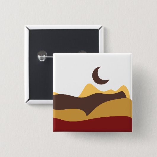 Retro Boho Moon Vierkante Button 5,1 Cm (Voorkant /achterkant)