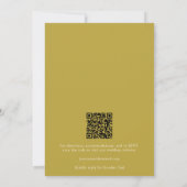 Retro Boho Mosterd Bloemtegel QR Code Bruiloft Kaart (Achterkant)