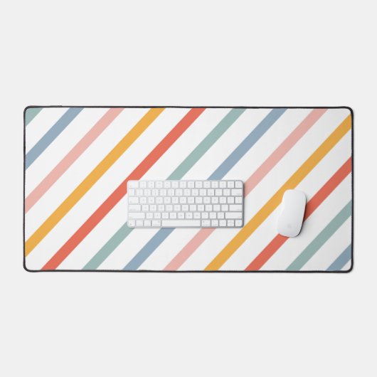 Retro Boho Multi Color Lines Bureaumat (Keyboard & Muis)