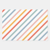 Retro Boho Multi Color Lines Inpakpapier Vel (Voorkant)