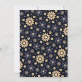 Retro Boho Navy Floral Arch Baby Shower Kaart (Achterkant)