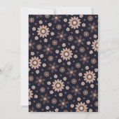 Retro Boho Navy Floral Arch Baby Shower Kaart (Achterkant)