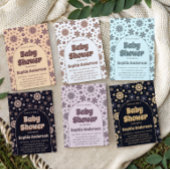 Retro Boho Navy Floral Arch Baby Shower Kaart