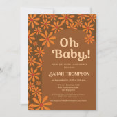 Retro Boho Oh baby Daisy Bloemenboog baby shower Kaart (Voorkant)