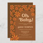 Retro Boho Oh baby Daisy Bloemenboog baby shower Kaart (Voorkant / Achterkant)