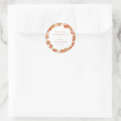 Retro Boho Orange Floral Baby Shower Thank You Ronde Sticker (Tas)