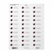 Retro Boho Paarse Bloemen Retouradres Label (Full Sheet)