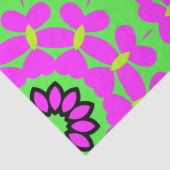 Retro Boho Paarse & limoengroen Bloemen Decoupage Tissuepapier (Detail)