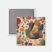 Retro Boho Patchwork Herfst Kalkoen Magneet (Voorkant / Achterkant)