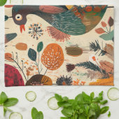 Retro Boho Patchwork Herfst Kalkoen Theedoek (Gevouwen)