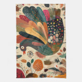 Retro Boho Patchwork Herfst Kalkoen Theedoek (Verticaal)