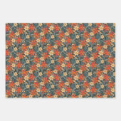 Retro boho patroon van poinsettia voor Kerstmis  Inpakpapier Vel (Voorkant)
