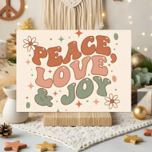 Retro Boho Peace Love Joy Christmas