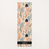 Retro Boho Perzik Blauw Abstracte Vormen Gepersona Yogamat (Voorkant)