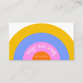 Retro Boho Pink Gold Blue Rainbow Visitekaartje (Voorkant)
