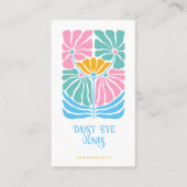 Retro Boho Pink Gold Oranje Floral Visitekaartje (Voorkant)