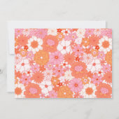 Retro Boho Pink Orange Floral Cute Baby Shower Bedankkaart (Achterkant)