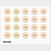 Retro Boho Plezier Bloemen Aangepaste Bruidsdouche Ronde Sticker (Vel)