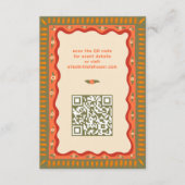 Retro Boho Plezier Handgemaakte Aangepaste Bruidsd Informatiekaartje (Voorkant)